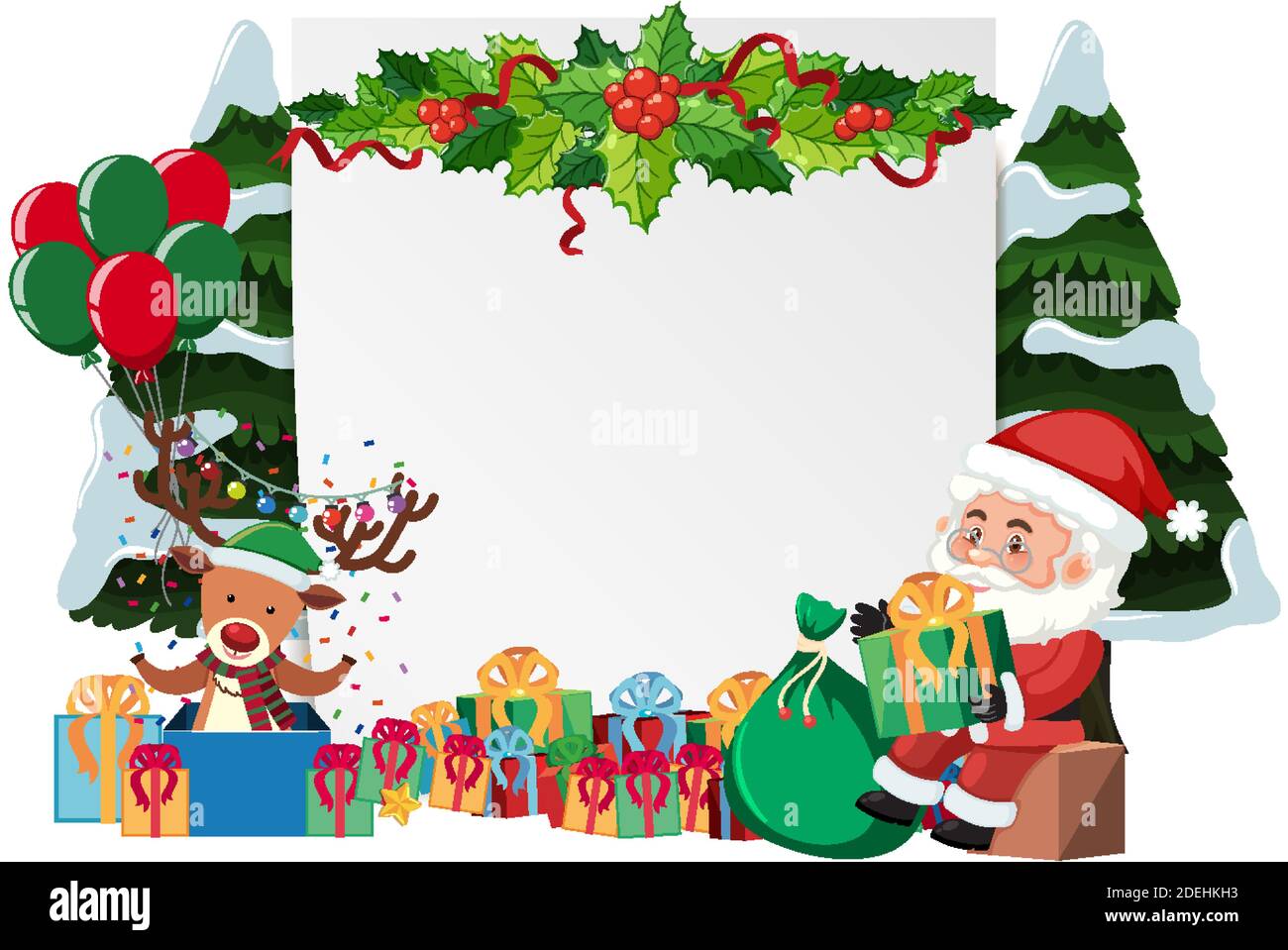 Isolated Merry Christmas banner illustration Stock Vector Image & Art ...