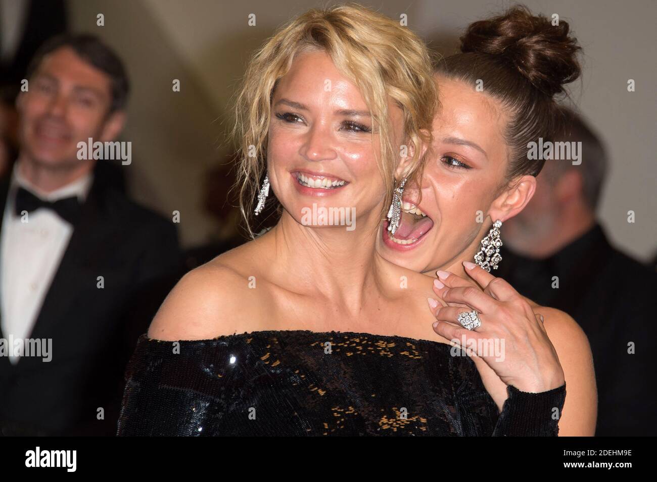 Adele Exarchopoulos and Virginie Efira leaving the red carpet of 'Sibyl
