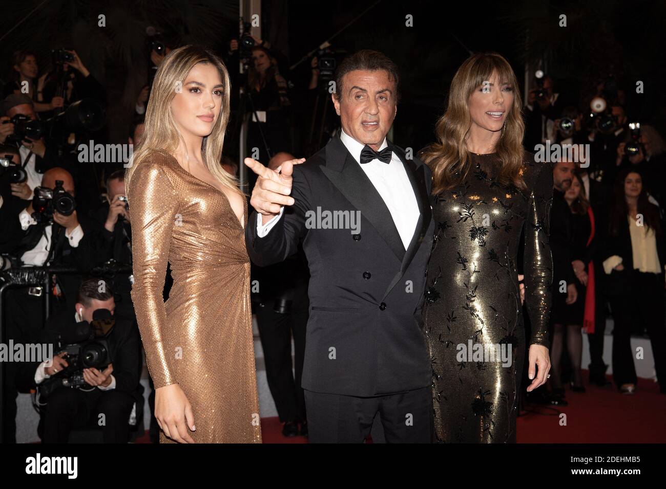 Sylvester Stallone with his wife Sistine Rose Stallone and daughter