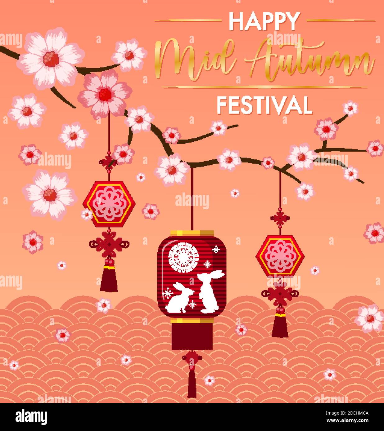 Chinese mid autumn festival background illustration Stock Vector Image ...