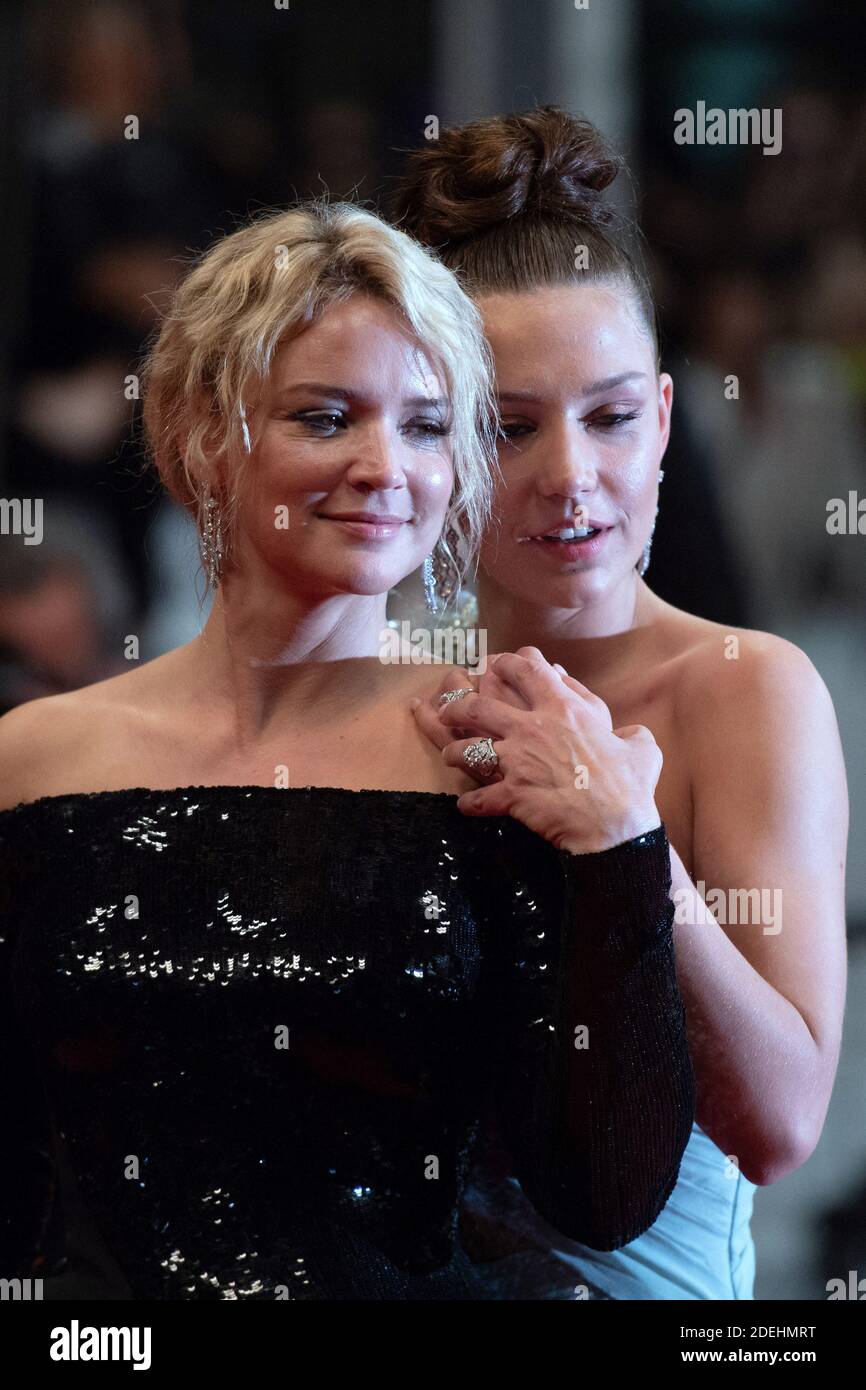Virginie Efira and Adele Exarchopoulos leaving the Sibyl Premiere as