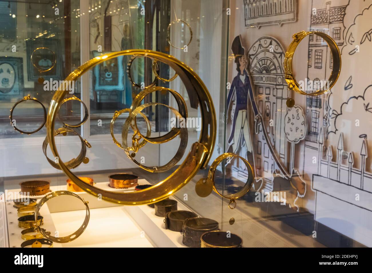 England, Kent, Leeds Castle, The Dog Collar Museum, Exhibit of Historical Dog Collars Stock