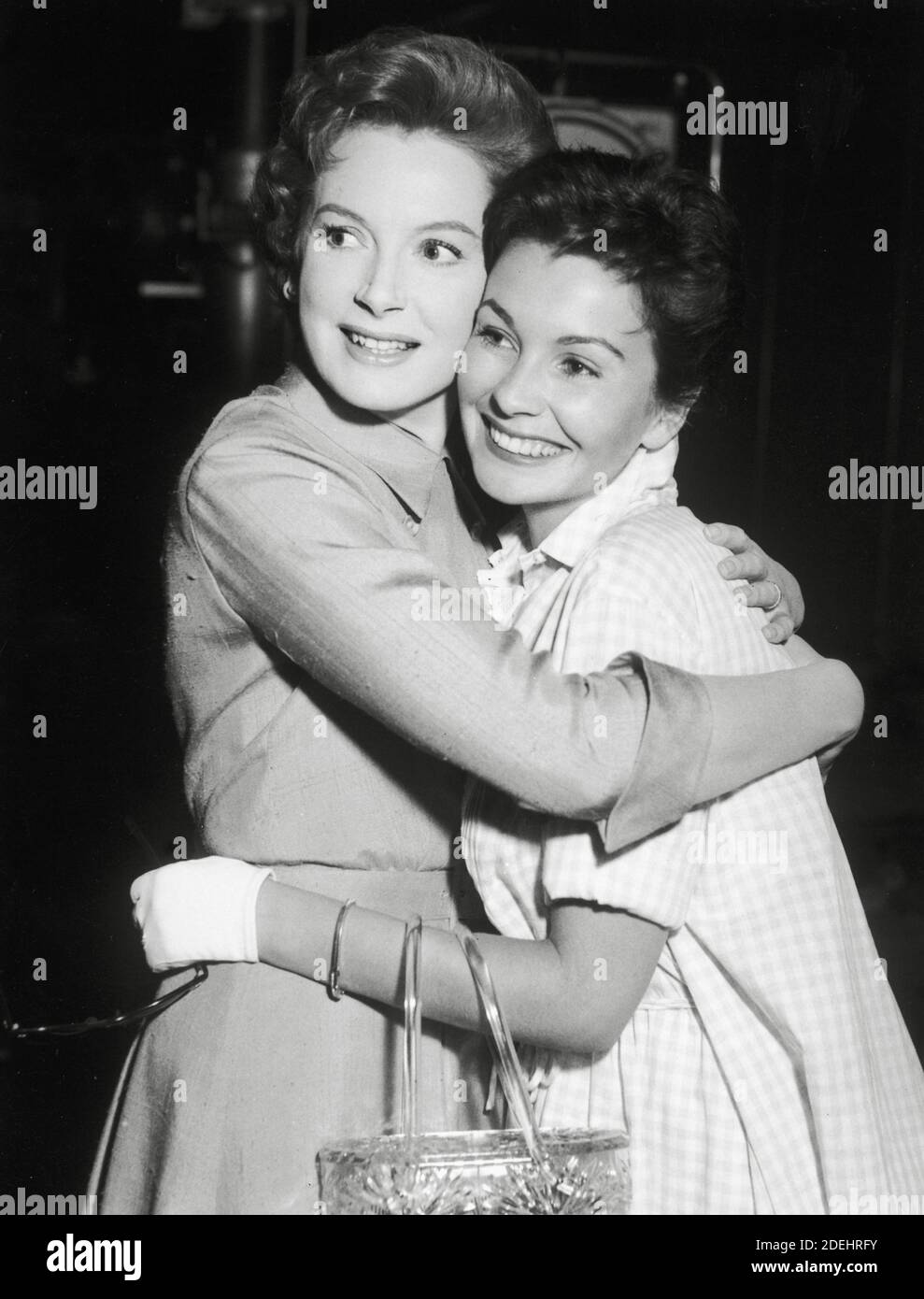 Deborah Kerr and Jean Simmons on the set of, "Tea and Sympathy" (1956