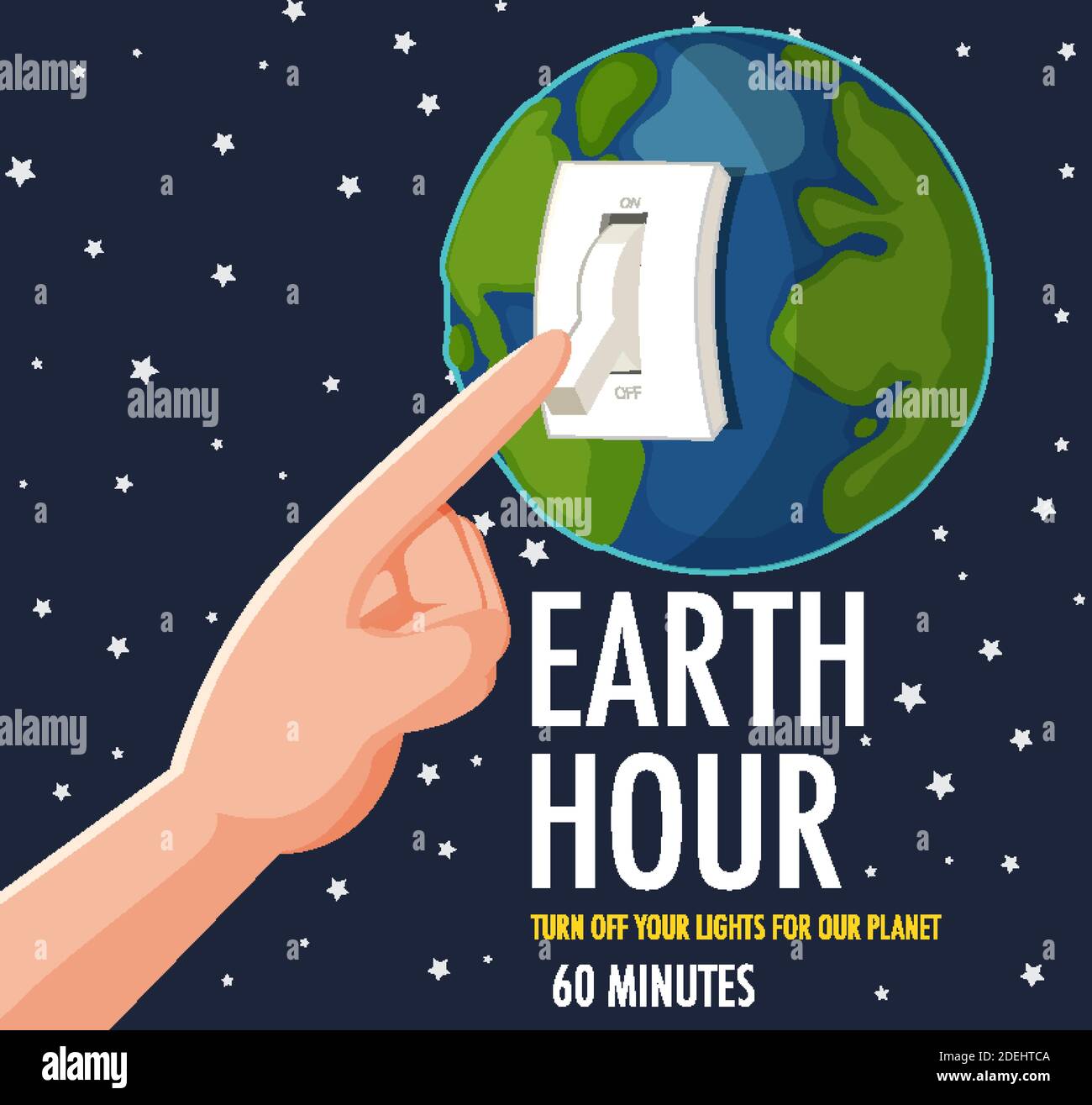 nyheder Tal til Skulptur Earth Hour campaign poster or banner turn off your lights for our planet 60  minutes illustration Stock Vector Image & Art - Alamy