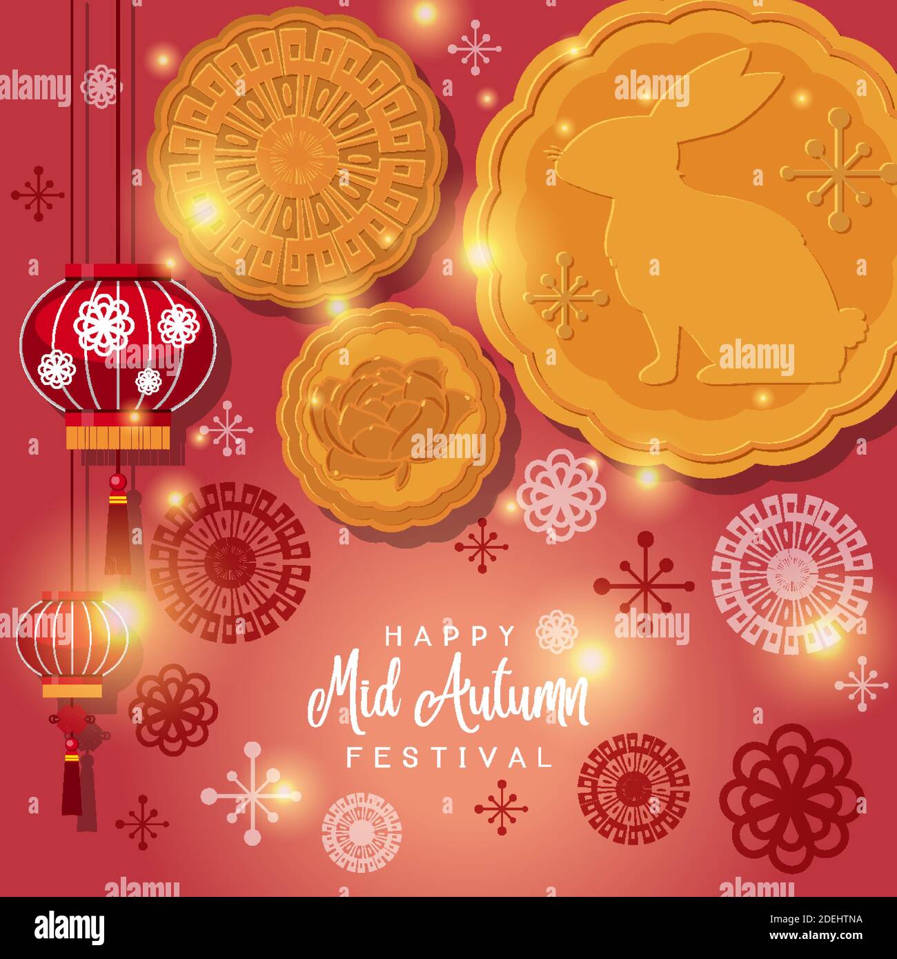 Chinese mid autumn festival background illustration Stock Vector Image ...