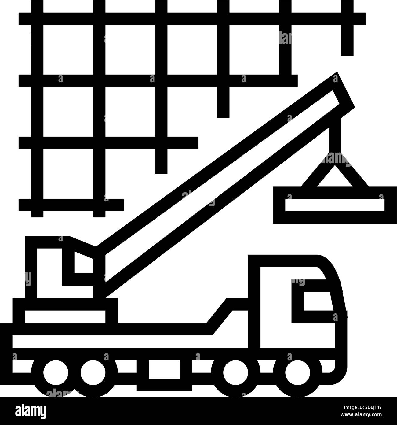 crane lifting building materials line icon vector illustration Stock ...