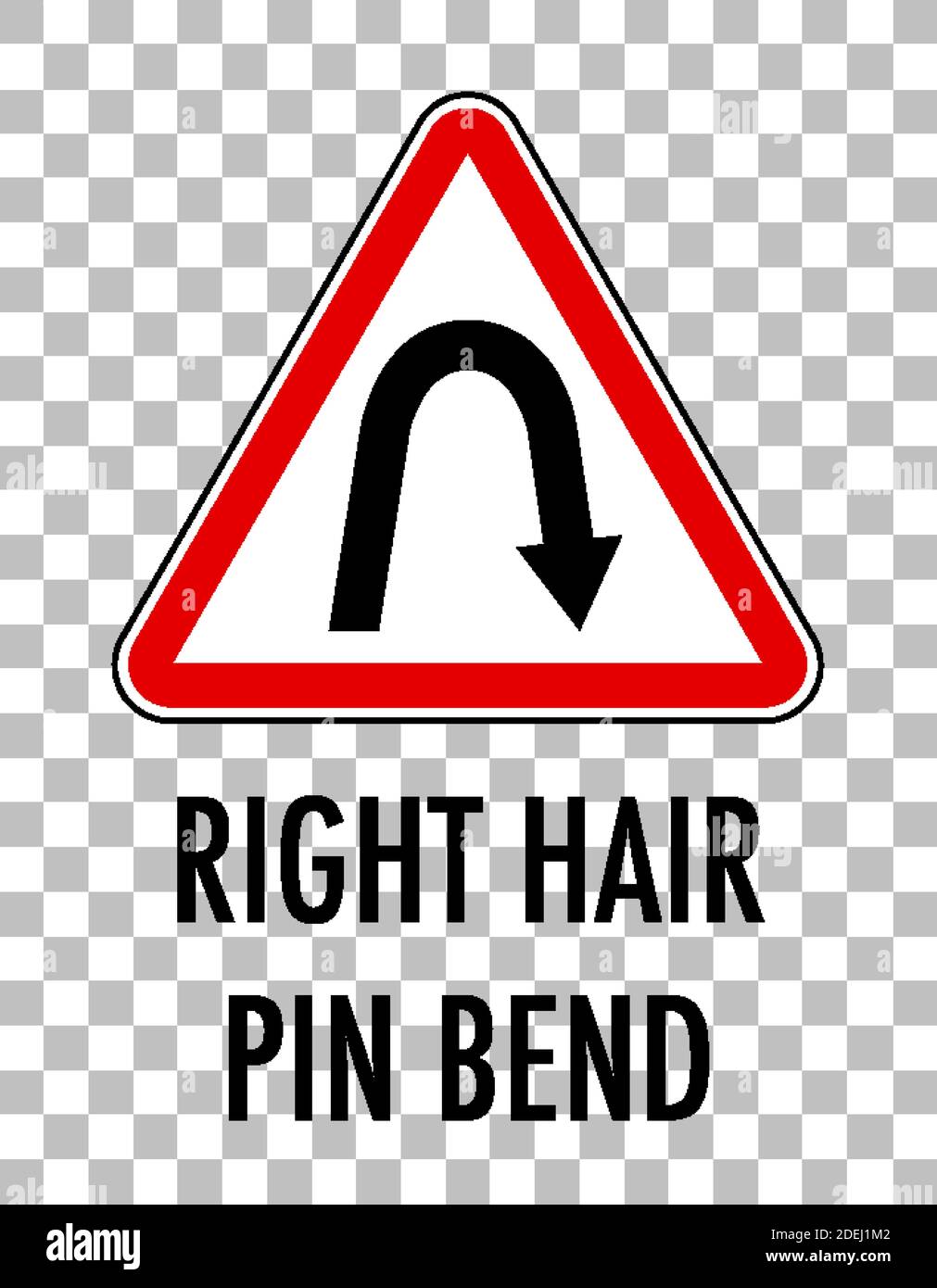 Right Hair Pin Bend Sign Isolated On Transparent Background right-hair-pin-bend-sign-isolated-on-transparent-background