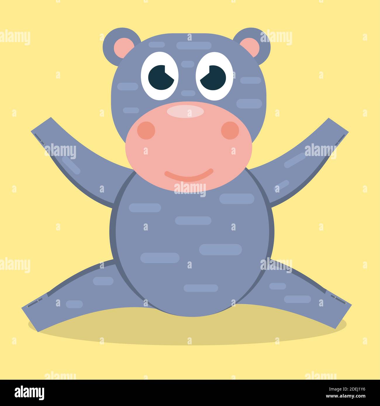 cute hippo sit down vector illustration Stock Vector