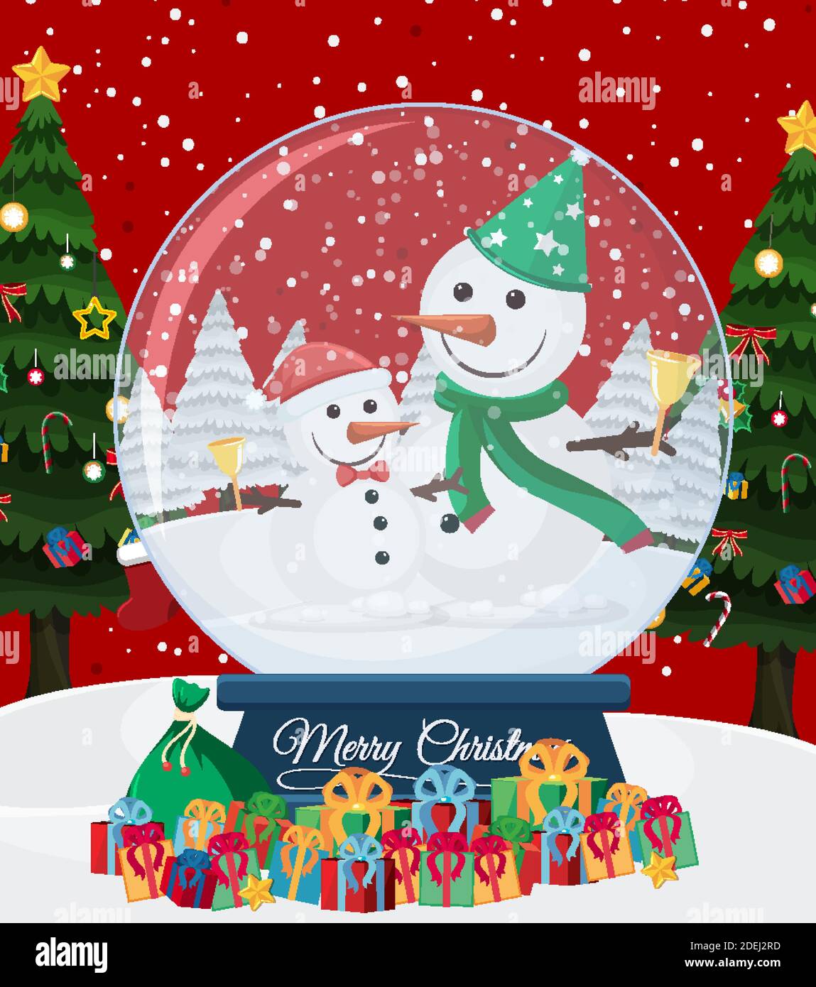 Merry Christmas crystal ball illustration Stock Vector Image & Art - Alamy