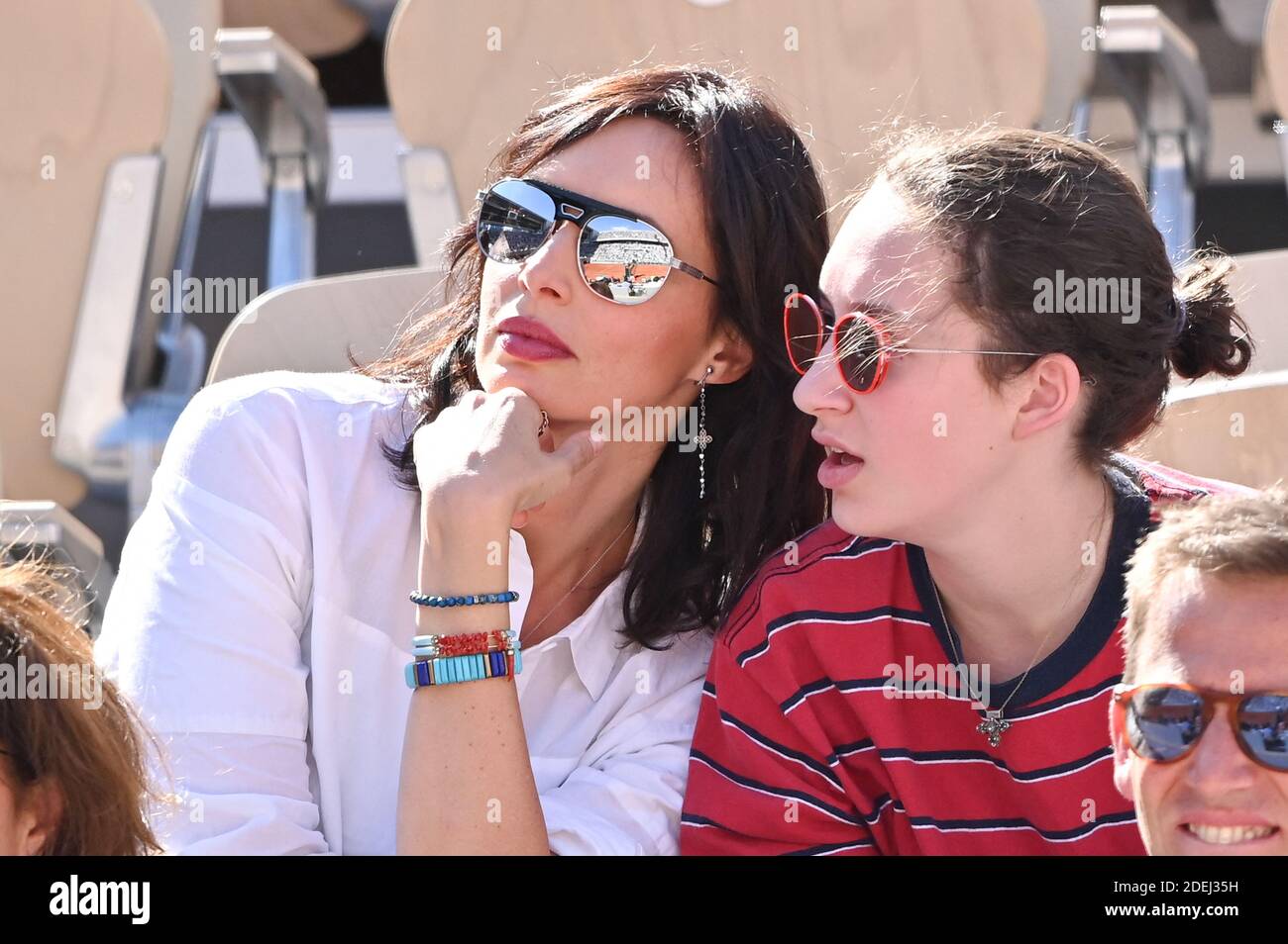 Geraldine Maillet and Daniel Riolo attend the 2019 French Tennis Open - Day  Six in Roland Garros on May 31, 2019 in Paris, France. Photo by Laurent  Zabulon / ABACAPRESS.COM Stock Photo - Alamy