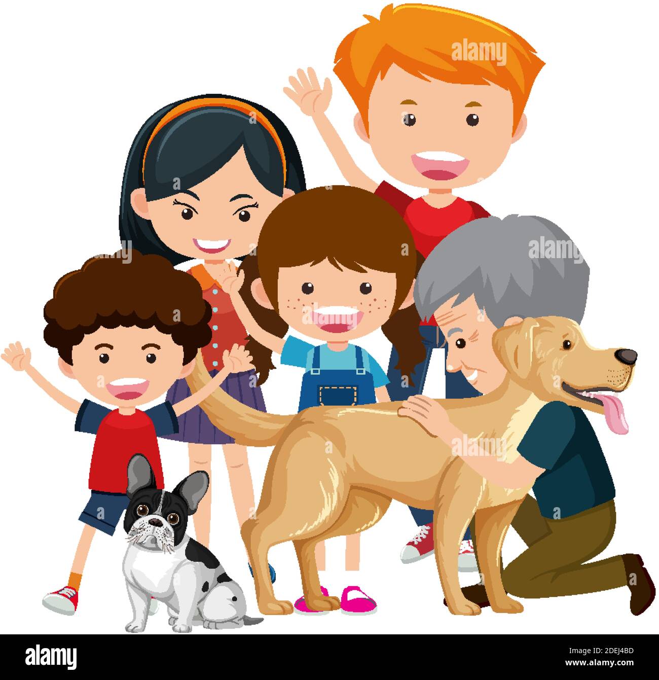 family with pets clipart free