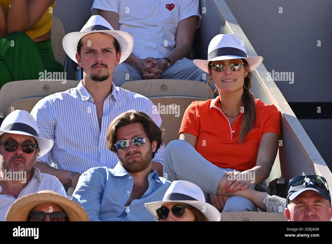 Laury Thilleman and Juan Arbelaez attend the 2019 French Tennis Open - Day  Seven in Roland Garros on June 1, 2019 in Paris, France. Photo by Laurent  Zabulon / ABACAPRESS.COM Stock Photo - Alamy