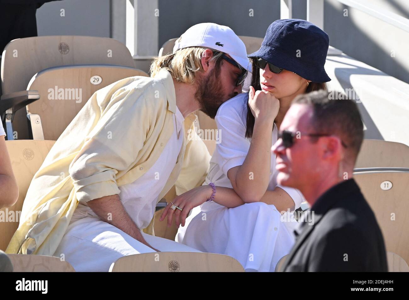 Lola Le Lann with boyfriend attends the 2019 French Tennis Open - Day