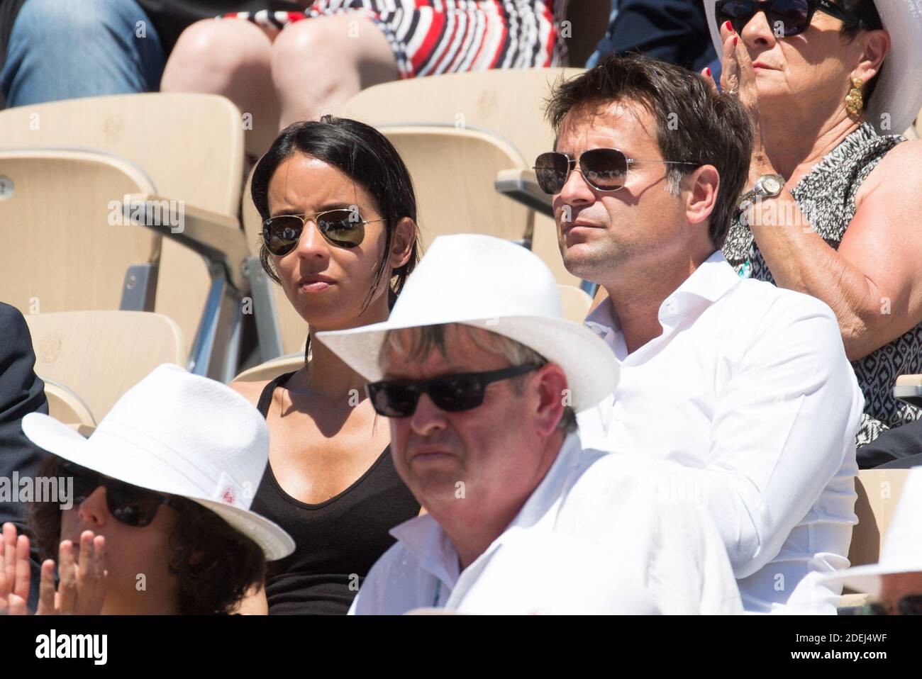 Fabrice Santoro in stands during French Tennis Open at Roland-Garros