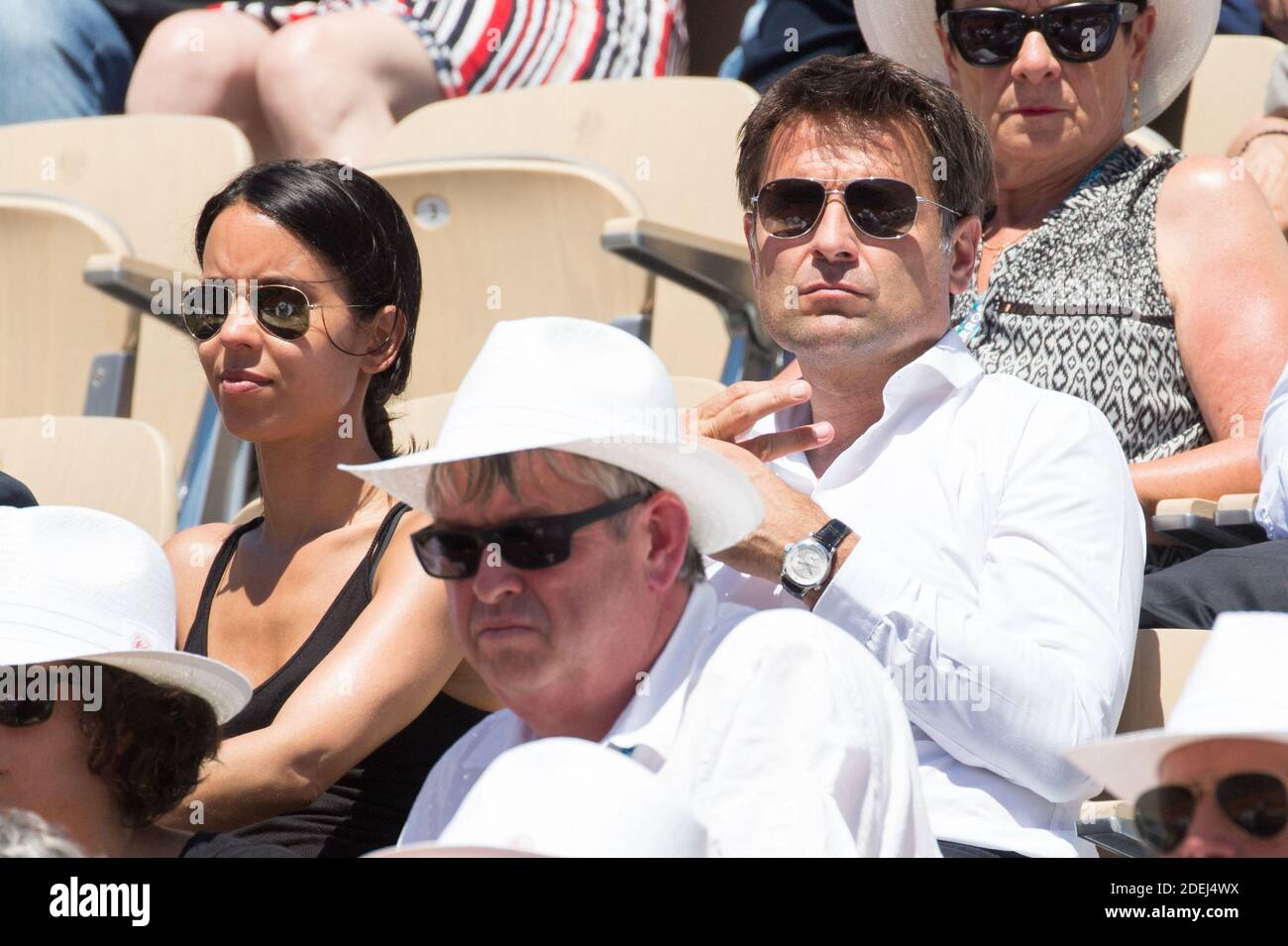 Fabrice Santoro in stands during French Tennis Open at RolandGarros arena on June 02, 2019 in