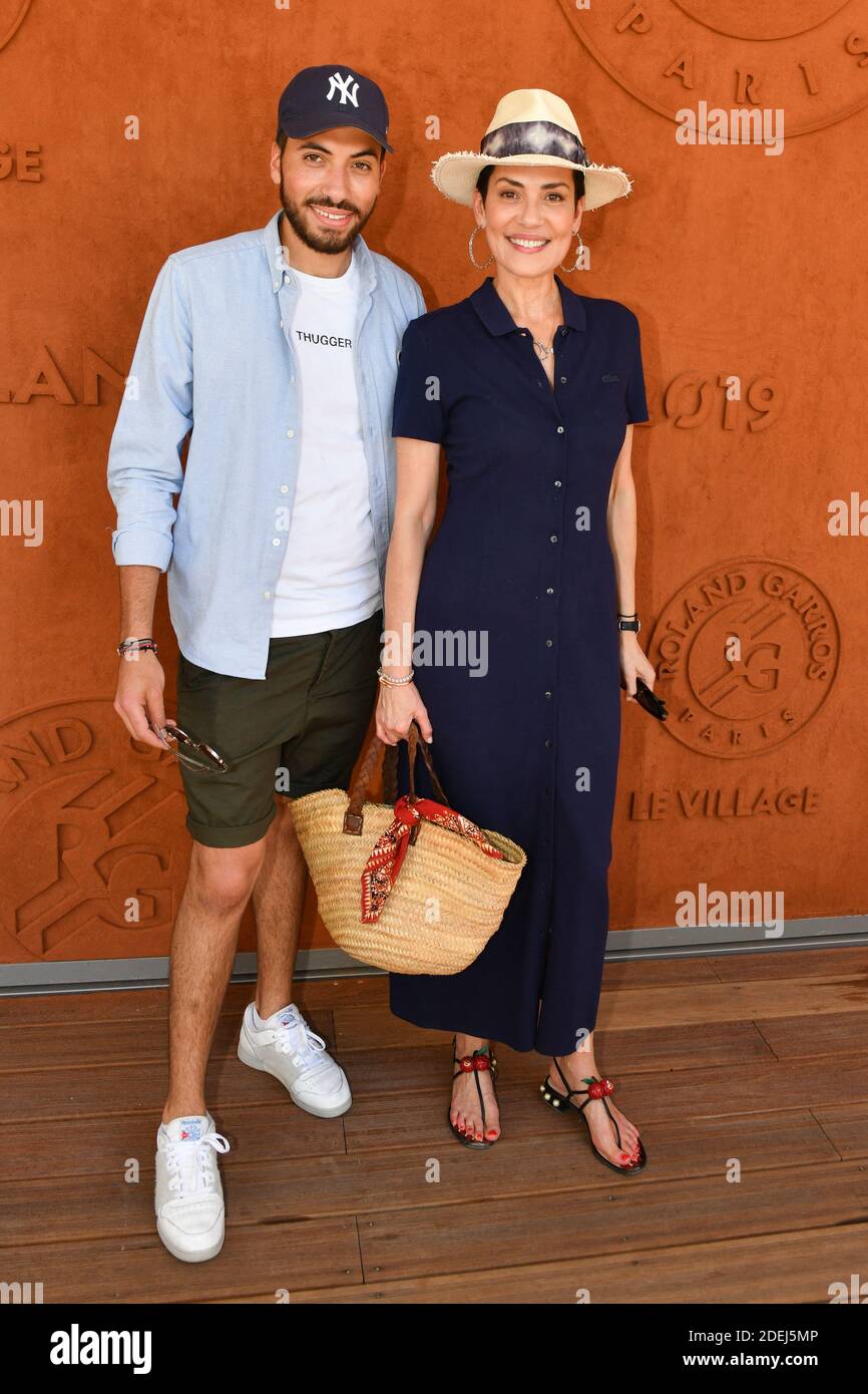 Cristina Cordula and her son Enzo in the village during French Tennis Open  at Roland-Garros arena on June 2, 2019 in Paris, France. Photo by Laurent  Zabulon/ Stock Photo - Alamy