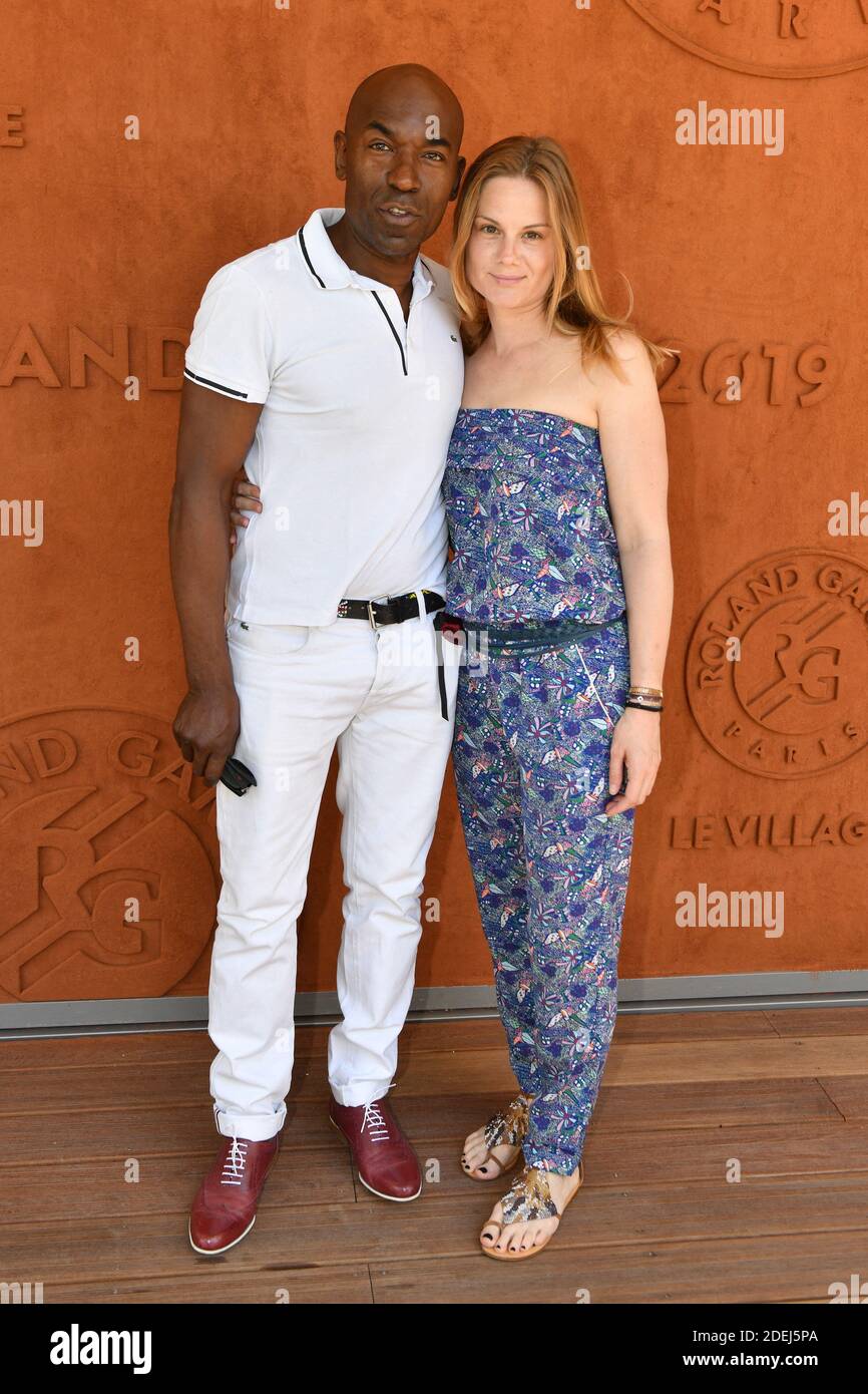 Lucien Jean-Baptiste and Aurelie Nollet in the village during French Tennis  Open at Roland-Garros arena on June 2, 2019 in Paris, France. Photo by  Laurent Zabulon/ABACAPRESS.COM Stock Photo - Alamy