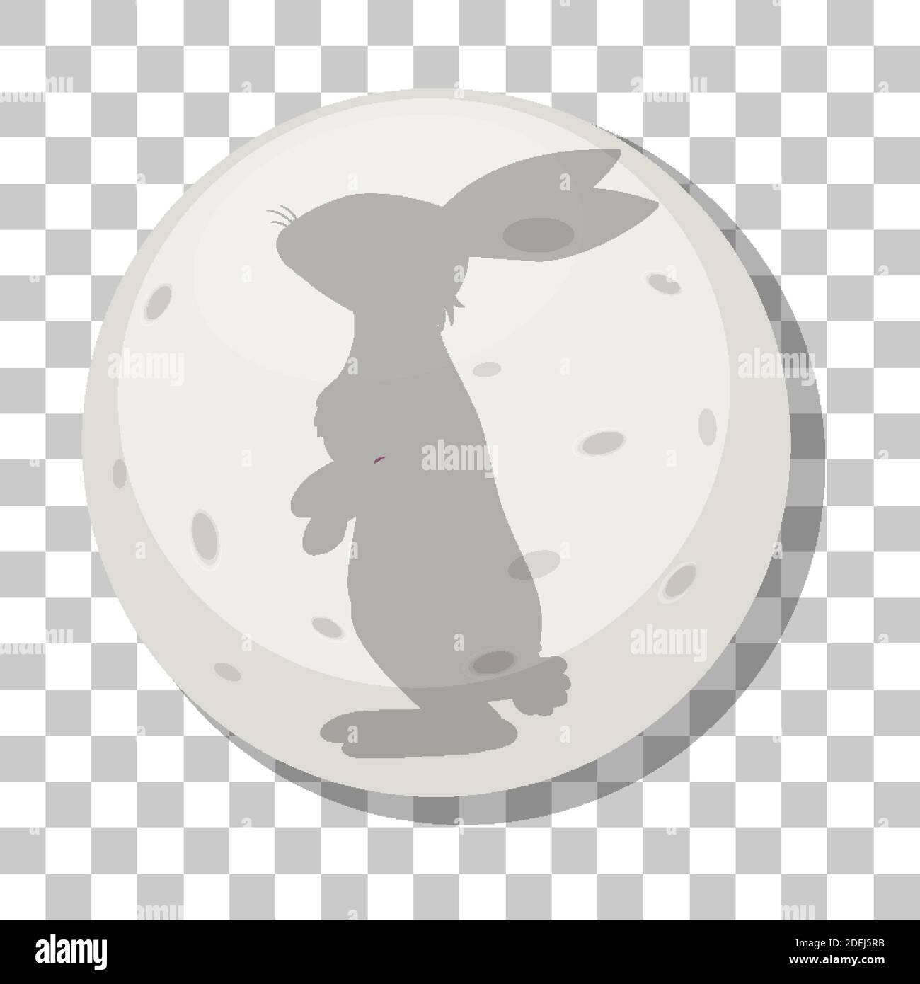 Rabbit silhouette on the moon isolated on transparent background ...