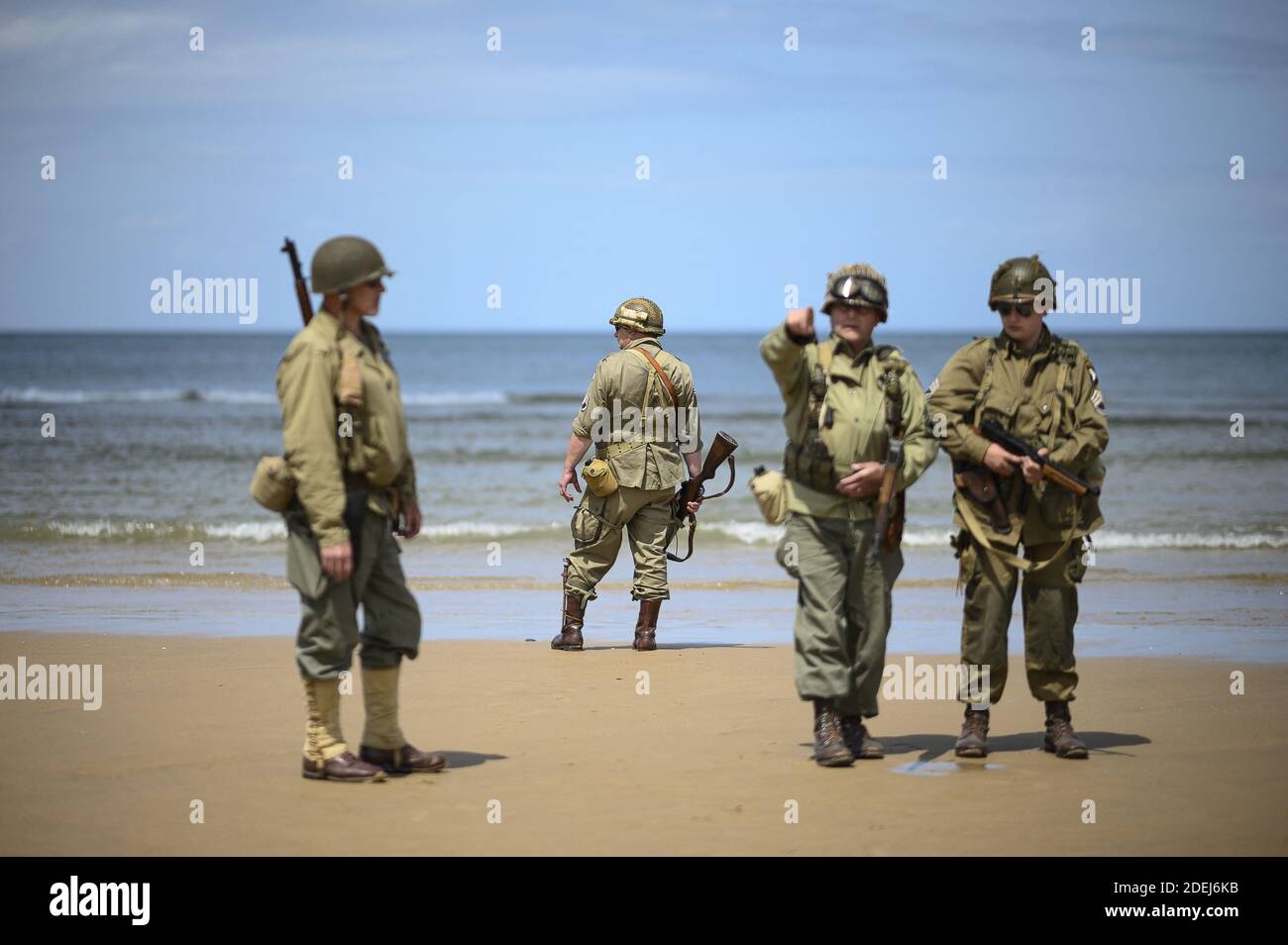 French WWII enthusiast dressed as a WWII American Ground Infantry ...