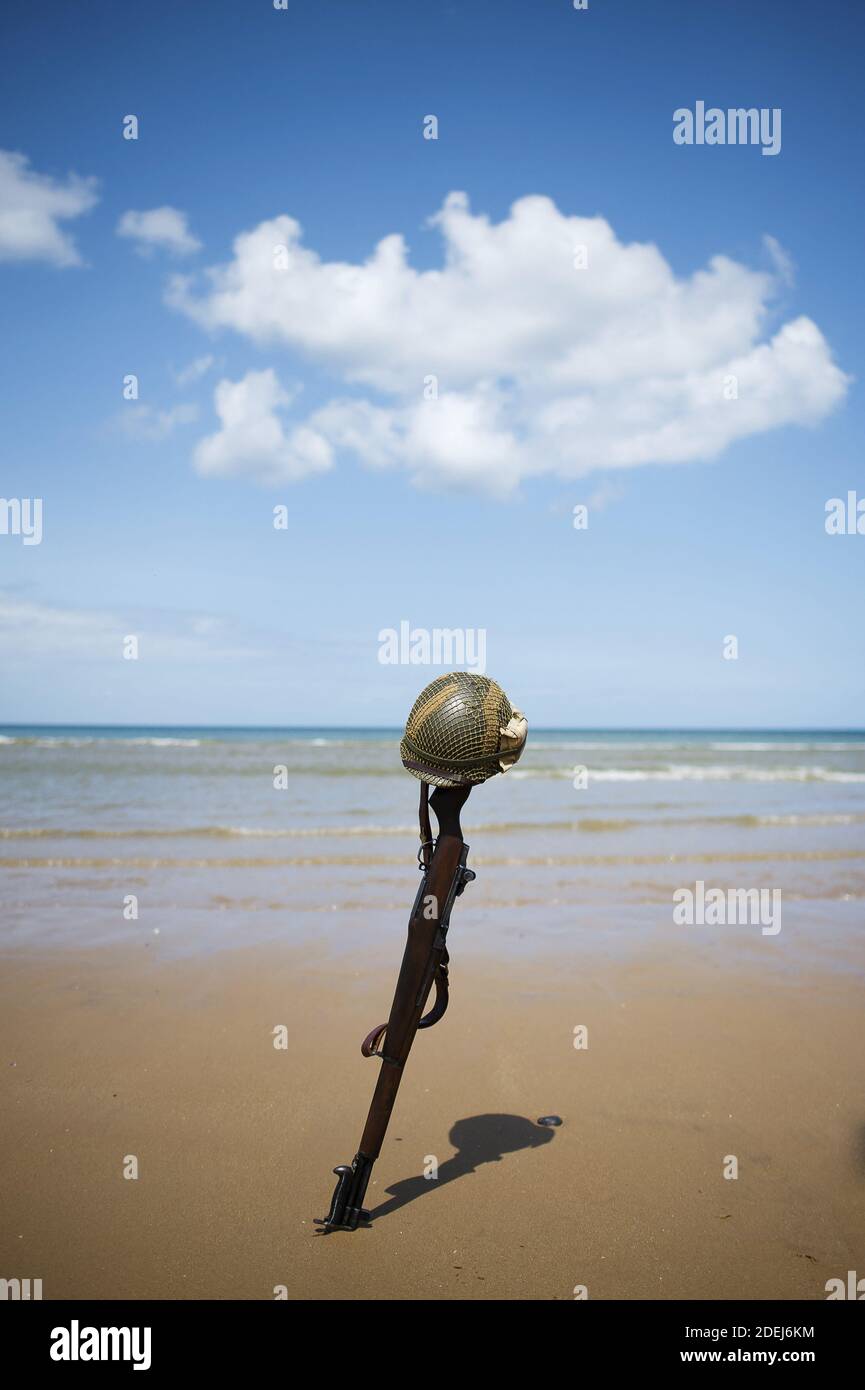 French WWII enthusiast dressed as a WWII American Ground Infantry ...