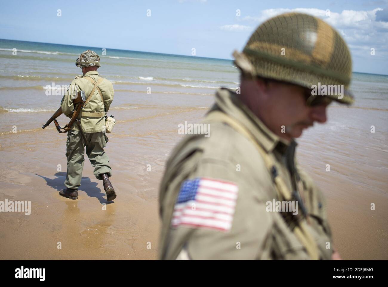French WWII enthusiast dressed as a WWII American Ground Infantry ...