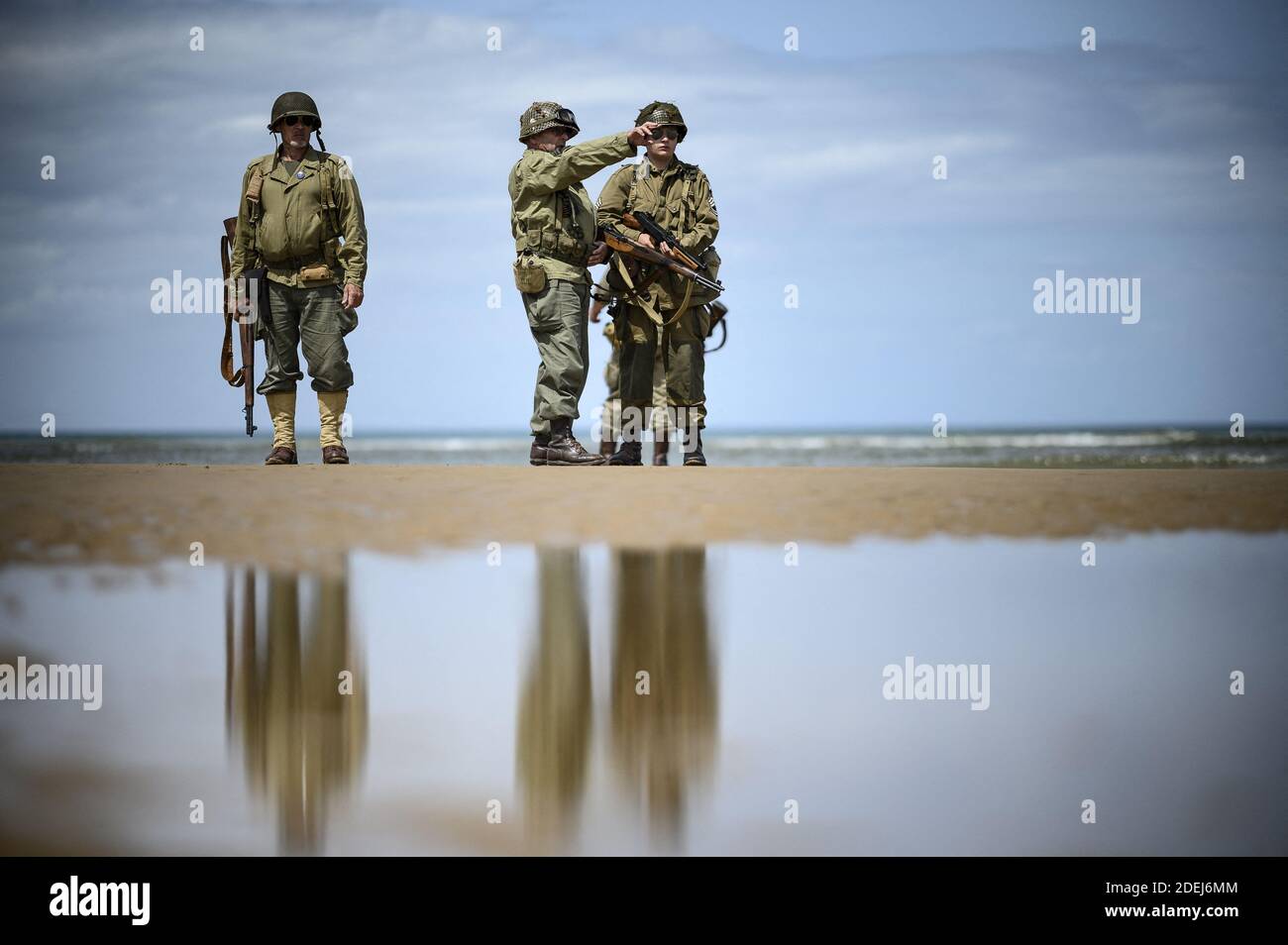 French WWII enthusiast dressed as a WWII American Ground Infantry ...