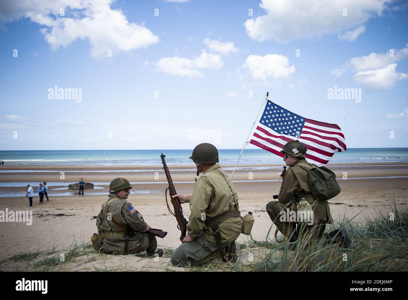 French WWII enthusiast dressed as a WWII American Ground Infantry ...