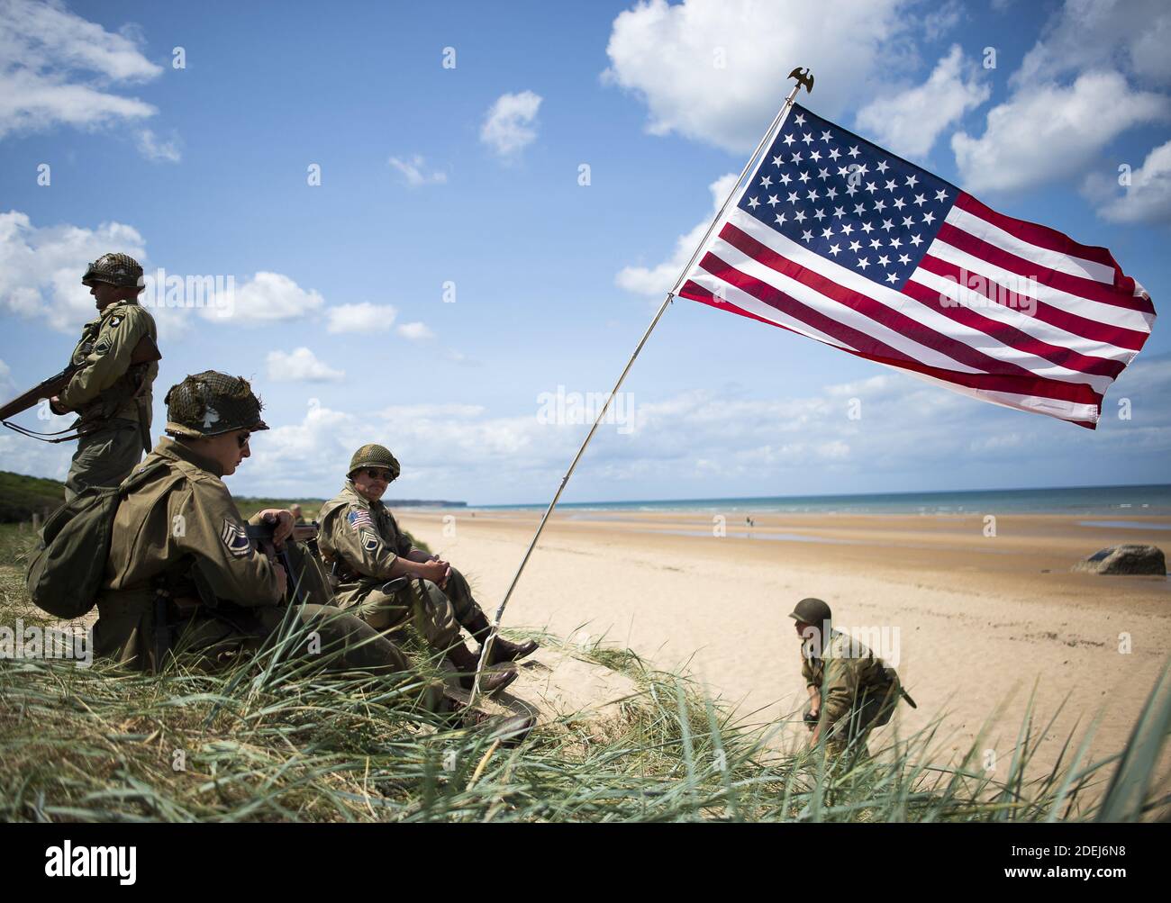 French WWII enthusiast dressed as a WWII American Ground Infantry ...