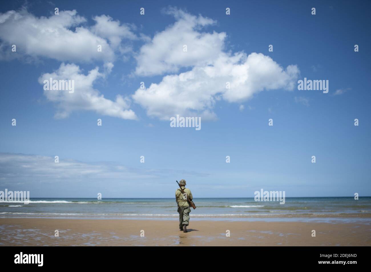 French WWII enthusiast dressed as a WWII American Ground Infantry ...