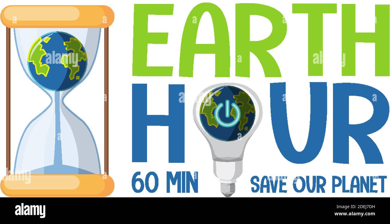 Earth Hour campaign poster or banner turn off your lights for our