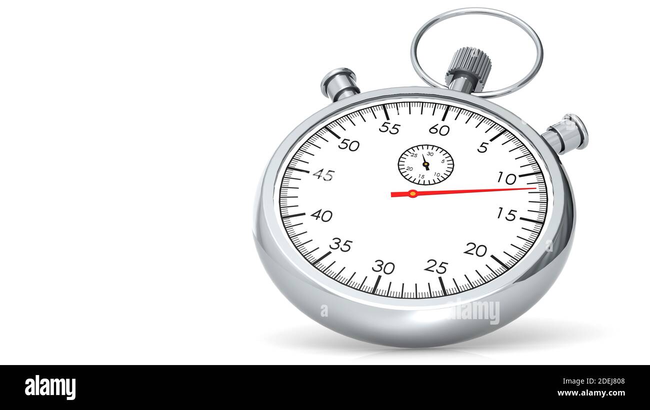 Classic stopwatch isolated on white background, 3D rendering Stock ...