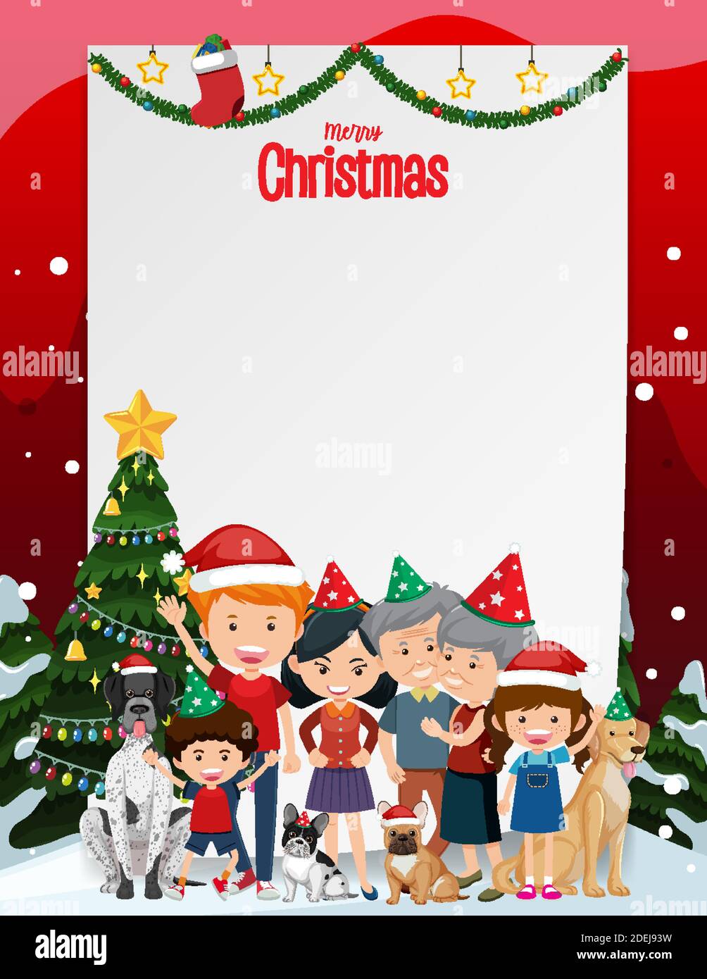 Blank Xmas frame template illustration Stock Vector Image & Art - Alamy