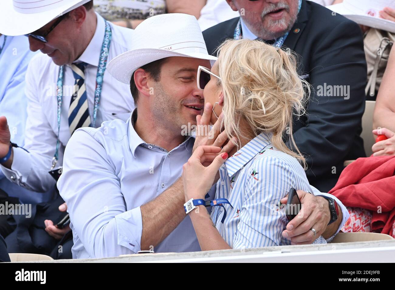 Elodie Gossuin and her husband Bertrand Lacherie attend the 2019 French