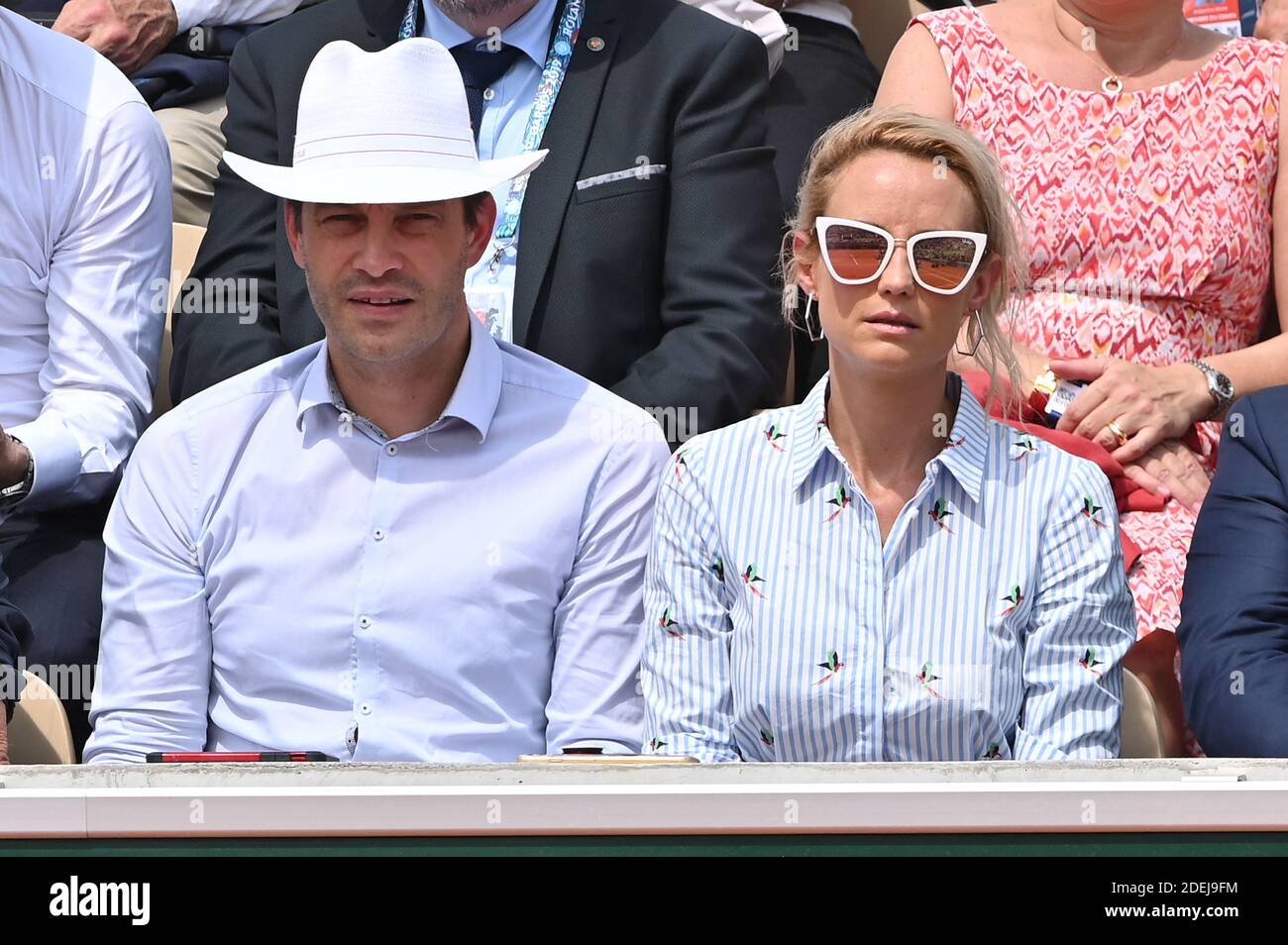 Elodie Gossuin and her husband Bertrand Lacherie attend the 2019 French