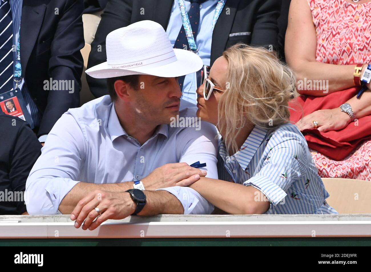 Elodie Gossuin and her husband Bertrand Lacherie attend the 2019 French