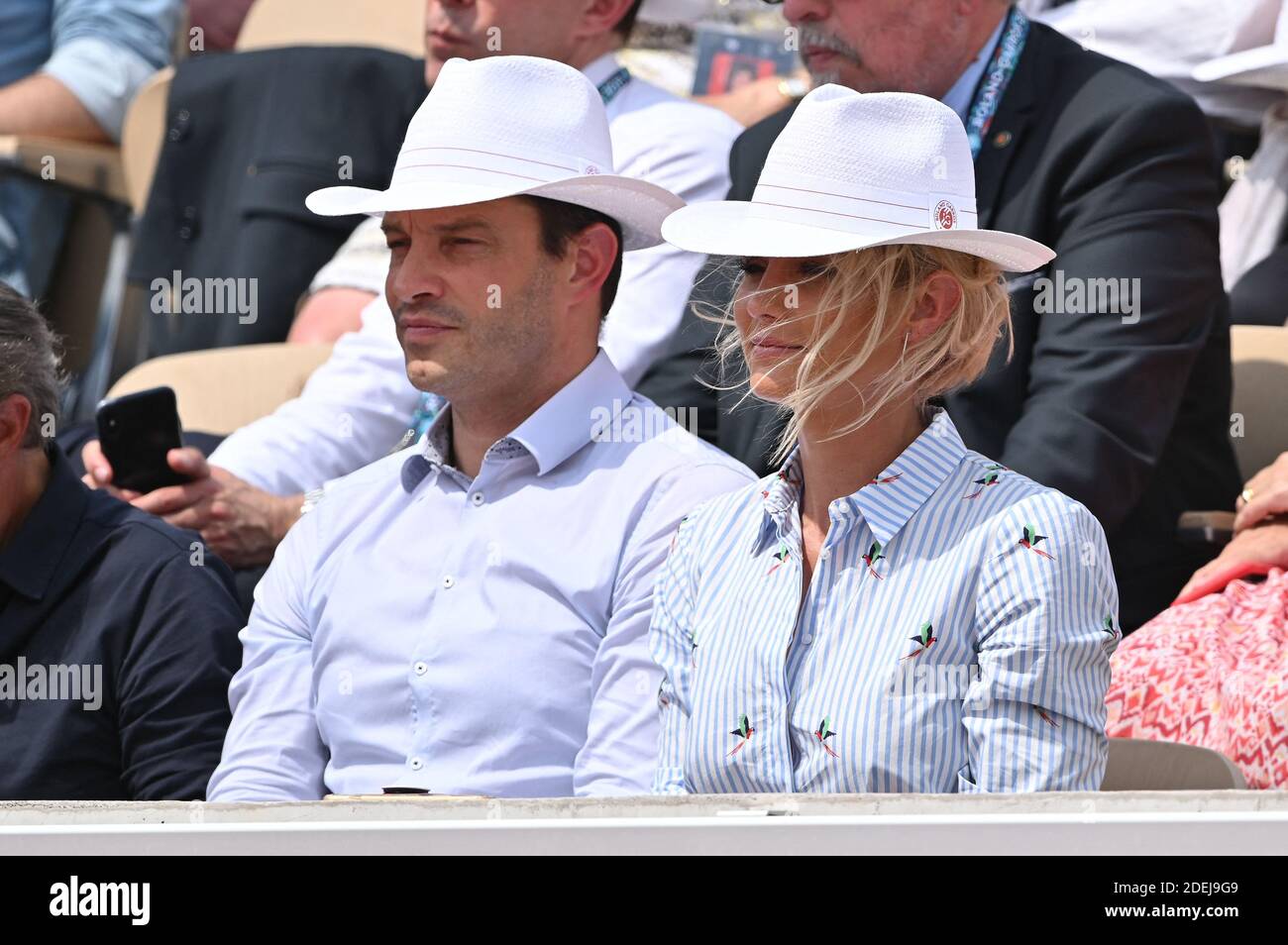 Elodie Gossuin and her husband Bertrand Lacherie attend the 2019 French