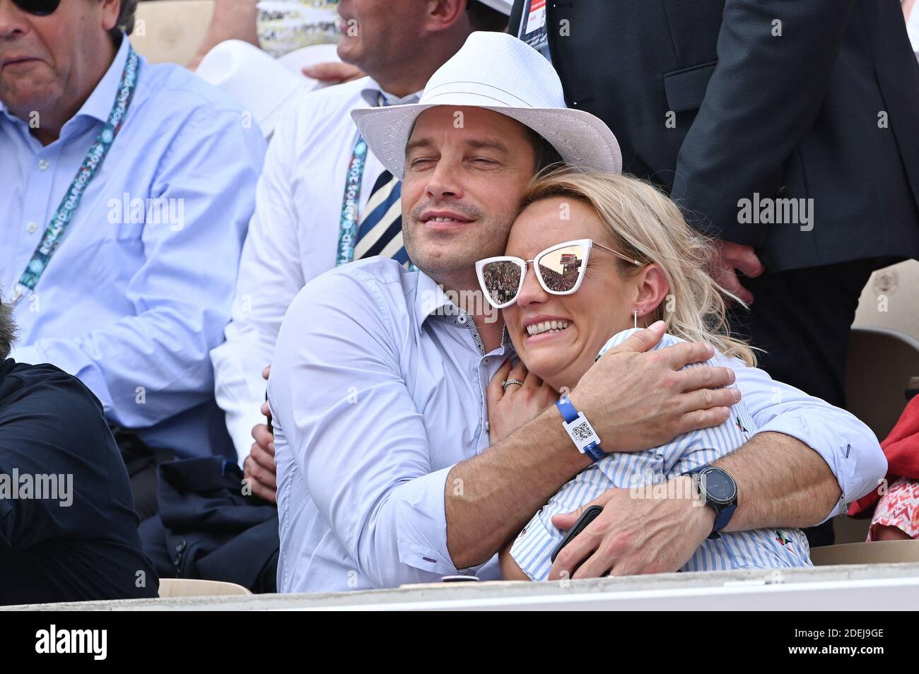 Elodie Gossuin and her husband Bertrand Lacherie attend the 2019 French