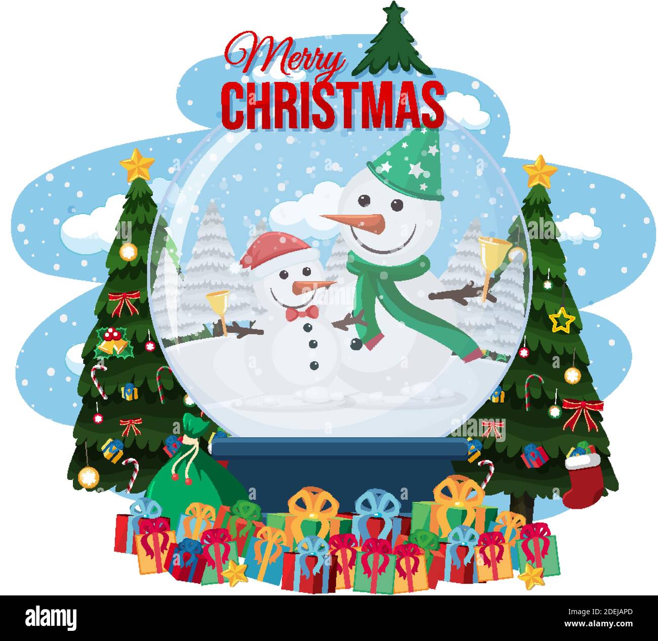 Merry Christmas crystal ball illustration Stock Vector Image & Art - Alamy