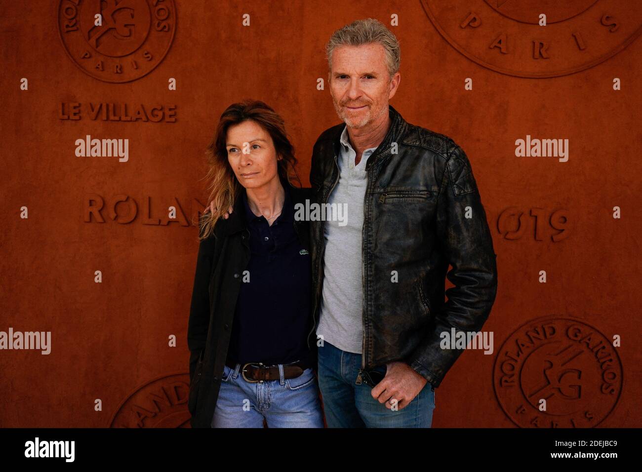 Denis Brogniart and his wife Hortense in Village during French Tennis