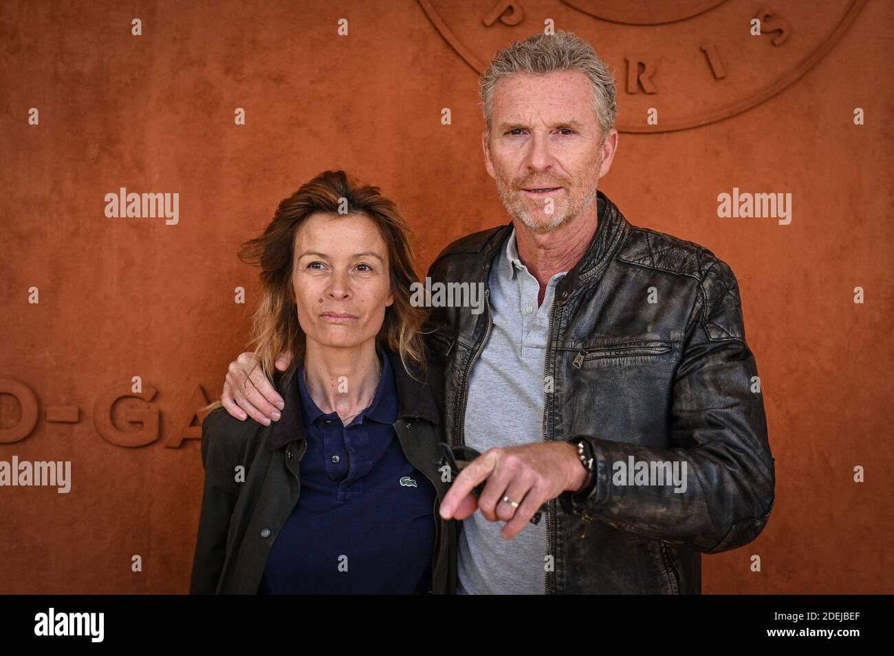Denis Brogniart and his wife Hortense in Village during French Tennis