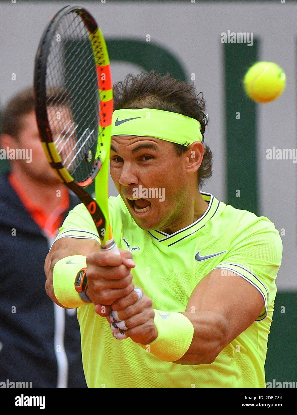 Spain's Rafael Nadal plays against Switzerland's Roger Federer during their  men's singles semi-final match on day 13 of The Roland Garros 2019 French  Open tennis tournament in Paris, France on June 7,