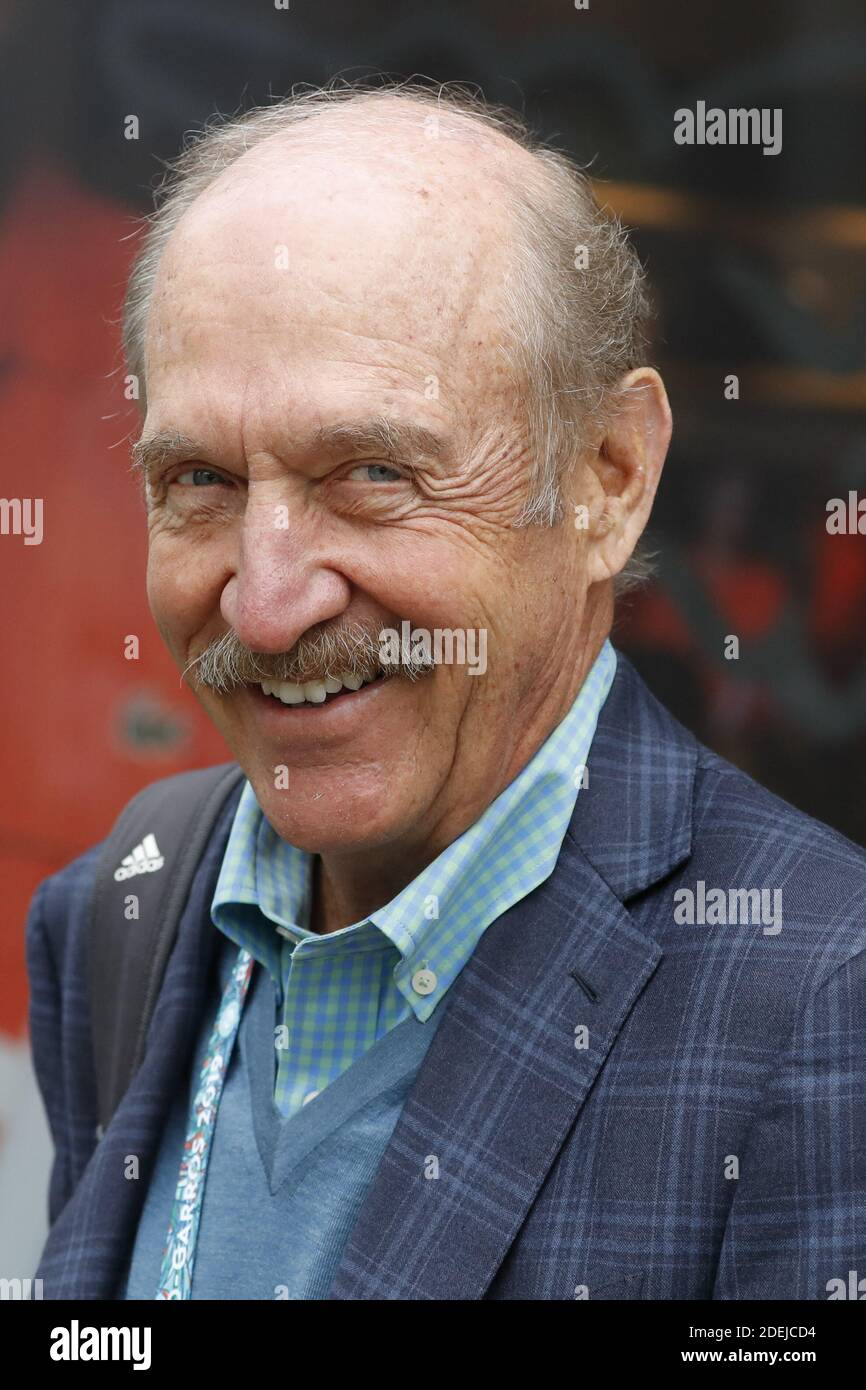 USA's tennis Legend Stan Smith seen here before the1/2 final of the 2019  BNP Paribas Tennis French Open, in the Roland-Garros Stadium, Paris,  France, on June 7th, 2019. Photo by Henri Szwarc/ABACAPRESS.COM
