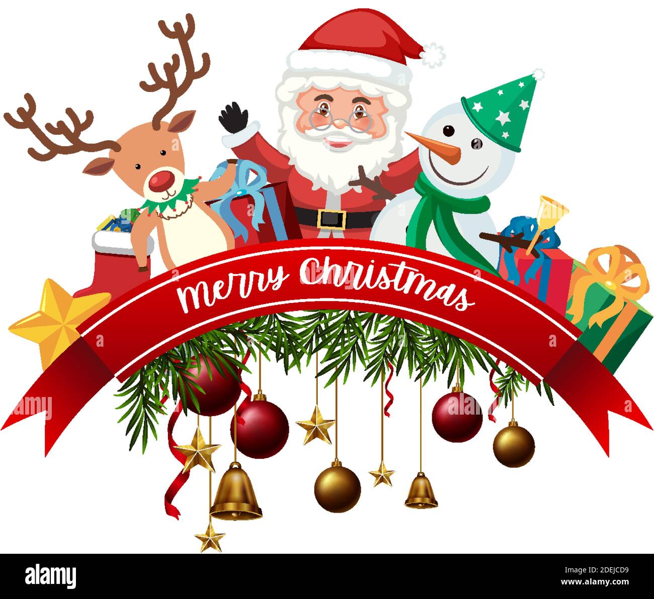 Isolated Merry Christmas banner illustration Stock Vector Image & Art ...