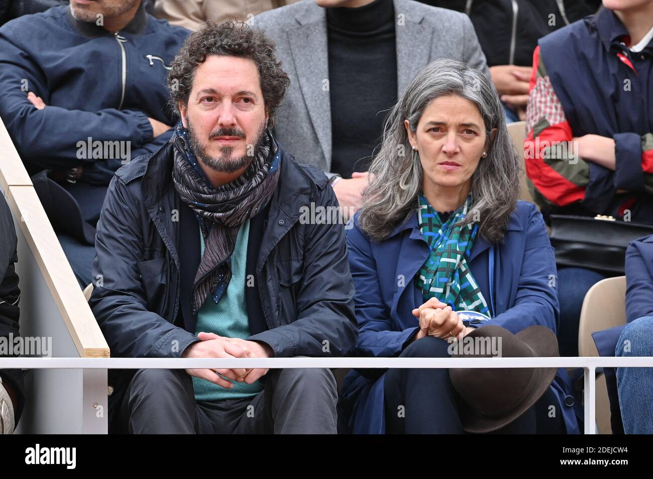 Guillaume Gallienne and his wife Amandine Gallienne attend the 2019 French Tennis Open - Day Thirteen in Roland Garros on June 7, 2019 in Paris, France. Photo by Laurent Zabulon / ABACAPRESS.COM Stock Photo