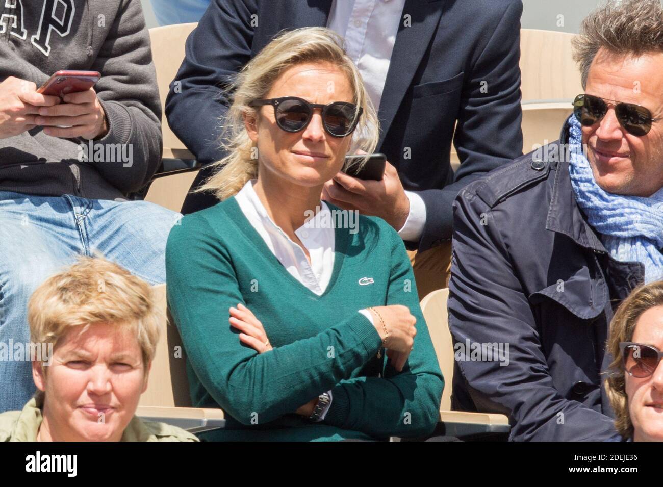 Anne-Sophie Lapix and her husband Arthur Sadoun in stands during French  Tennis Open at Roland-Garros arena on June 08, 2019 in Paris, France. Photo  by Nasser Berzane/ABACAPRESS.COM Stock Photo - Alamy
