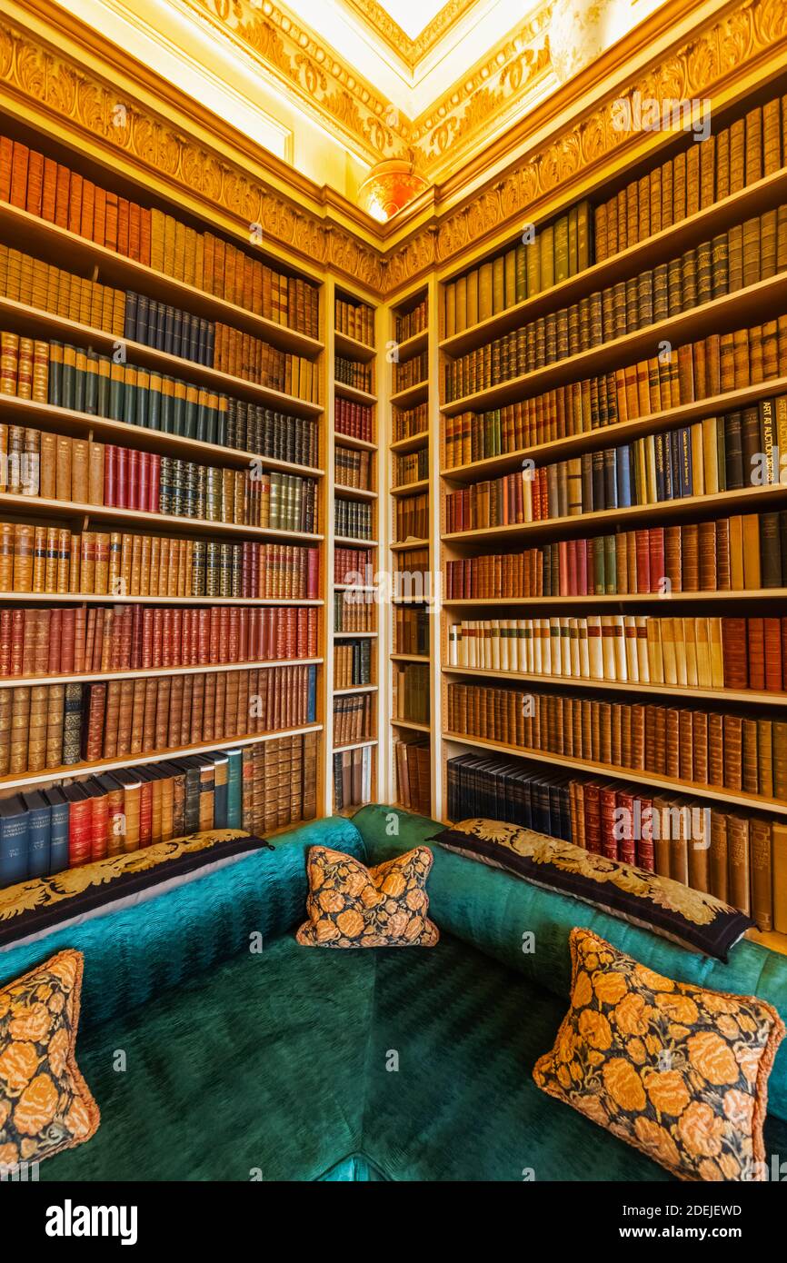 England, Kent, Leeds Castle, The Library Stock Photo