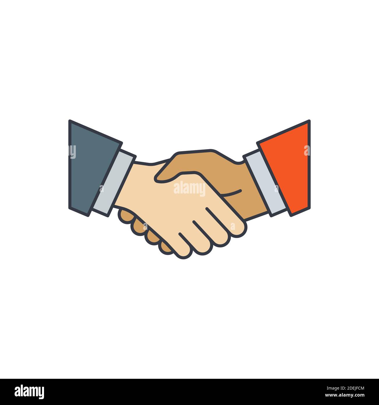 Men Shaking Hands Vector Emoji Isolated On White Background Stock