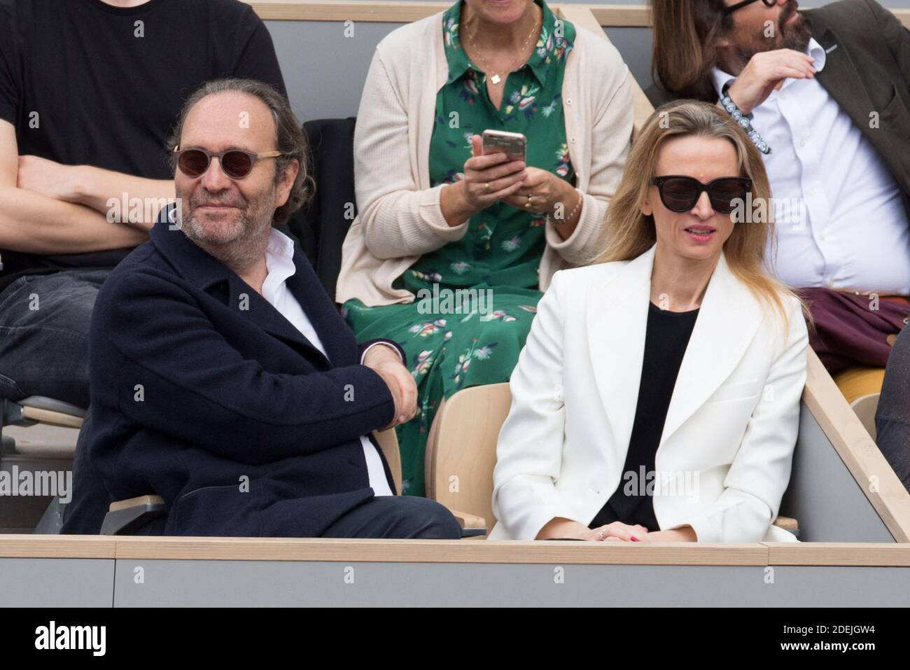 Xavier Niel and Delphine Arnault during the Investiture ceremony