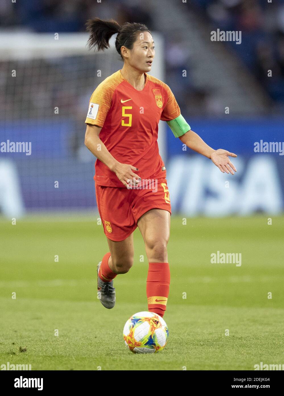 WU Haiyan in action during the match of 2019 FIFA Women's World Cup ...