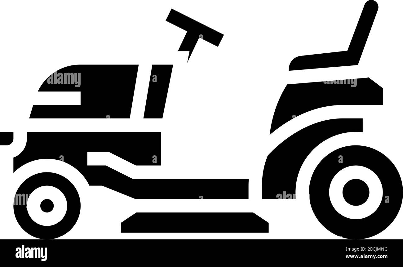 tractor lawn mower glyph icon vector illustration Stock Vector Image